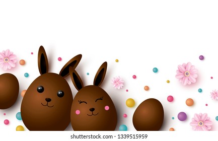 Easter design with copy space vector illustration