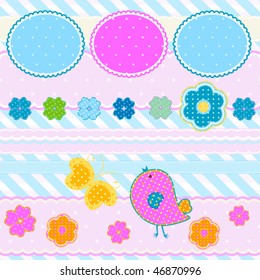 easter design with cute pink chick
