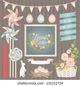 Easter design elements collection. Vector set