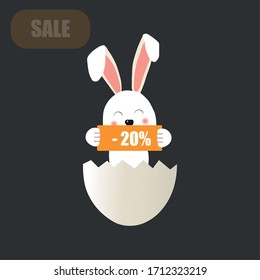 Easter design elements and Easter Sale Badges and Labels in flat colorful style. Illustrations of eggs, discounts, sale labels, percents off, give away, shop now with spring colors