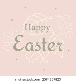 Easter design with leaves on rose background, eps 10