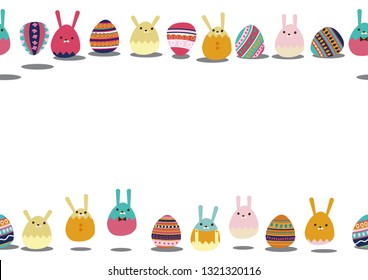 Easter design material. Illustration of eggs. Season clip art.
