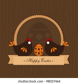 easter design on wooden background