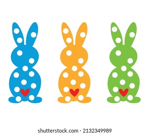 Easter Design With Three Bunnies.