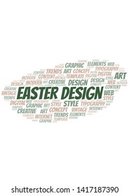 Easter Design word cloud. Wordcloud made with text only.