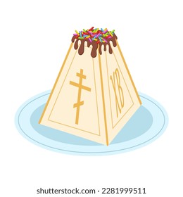 Easter dessert, cottage cheese Easter. Vector illustration.