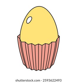 Easter dessert egg color icon. Cartoon sweet egg bakery food pictogram