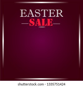 Easter discount on red background