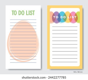 Easter to do list set vector illustration