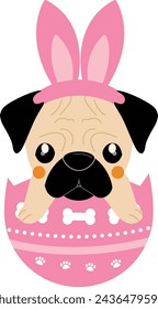 Easter dog,
Cute Easter dog illustration,
Easter themed dog