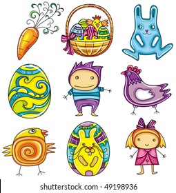 Easter doodles design elements  (series)