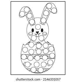 Páginas de color del marcador de puntos de Pascua para niños