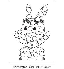 Easter Dot marker Coloring pages for kids