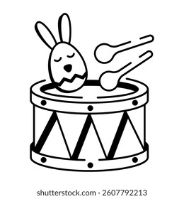 Easter drum icon in hand drawn style 