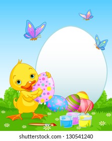  Easter Duckling painting Easter Eggs. Perfect for your Easter Greeting