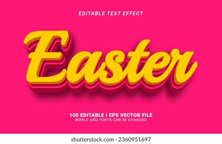 easter editable text effect vector illustration