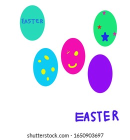 Easter  Eeg On White Background 