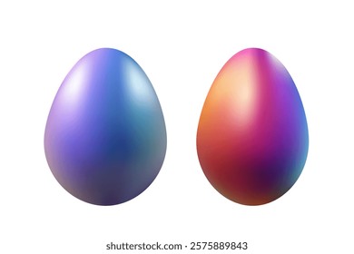 Easter egg 3d pink, purple, volumetric simple, smooth , vector