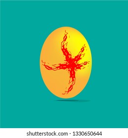 easter egg abstract design on yellow background