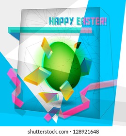 Easter egg abstract geometric style greeting card