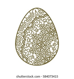 Easter egg with abstract ornament. Template for laser cutting. It can be used to design greeting cards, envelopes, invitations, a stencil for cutting paper.