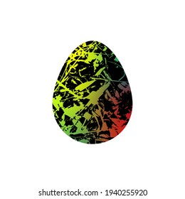 Easter egg with an abstract pattern. Vector isolated illustration on white background. Happy Easter.