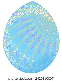 Easter egg abstract watercolor paintings of waves in the ocean.