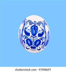 Easter egg against blue background