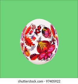Easter egg against green background