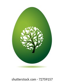 Easter egg with art tree for your design