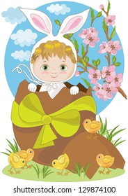 Easter Egg and Baby Bunny
