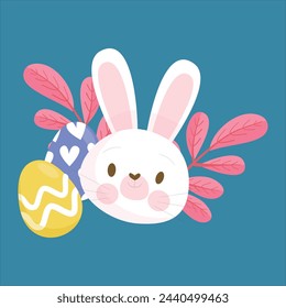 Easter Egg Baby Bunny Cute Vector Character Illustration 