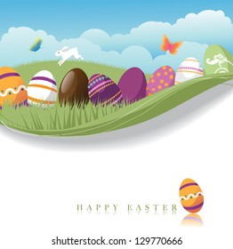 Easter Egg Background. EPS 8 vector, grouped for easy editing. No open shapes or paths.