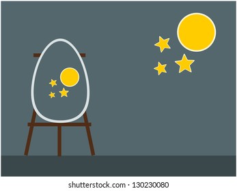 Easter egg background in the easter holiday concept illustration