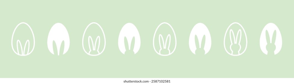 Easter egg background, Easter egg hunting. Bunny silhouette on Easter egg,Easter Silhouette, paper cut