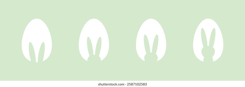 Easter egg background, Easter egg hunting. Bunny silhouette on Easter egg,Easter Silhouette, paper cut