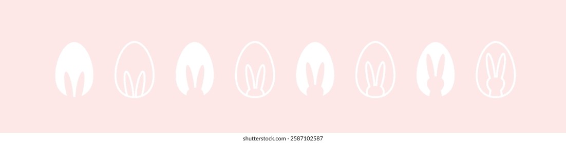 Easter egg background, Easter egg hunting. Bunny silhouette on Easter egg,Easter Silhouette, paper cut