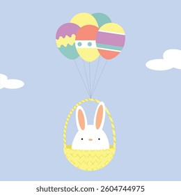 Easter egg with egg balloon illustration