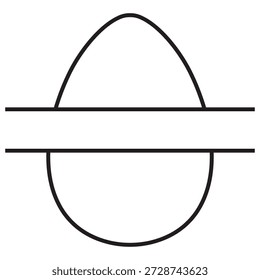 Anuncio de huevo de Pascua, un huevo dividido por líneas Horizontales para texto