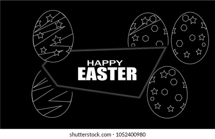 easter egg banner illustration vector 
