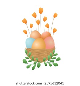 easter egg in the basket