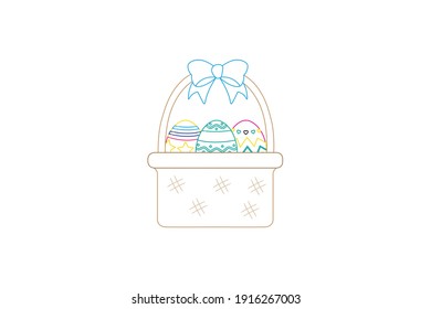 Easter Egg Basket Color Line