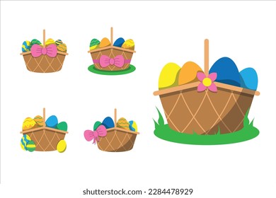 Easter Egg Basket Design Vector