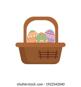 Easter Egg Basket Flat Icon