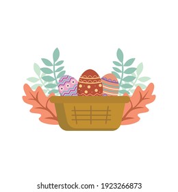 
Easter Egg Basket Flat Icon Design