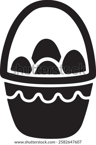 Easter egg in basket icon. Simple illustration of easter egg in basket icon for web design isolated on white background