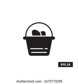 Easter Egg in a Basket sign/symbol vector