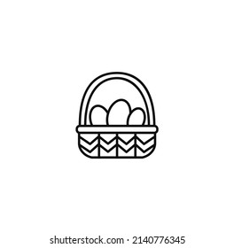 Ilustración vectorial de la cesta de huevos de Pascua