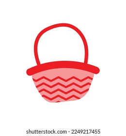 easter egg basket vector icon illustration