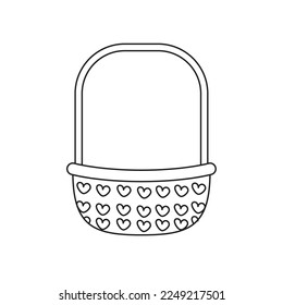 ilustración del icono del vector de la cesta de huevos de Semana Santa